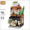 LOZ 1656 City Street Matcha Green Tea Cake Shop Store Architecture DIY Mini Blocks Bricks Building Toy for Children Gift No Box
