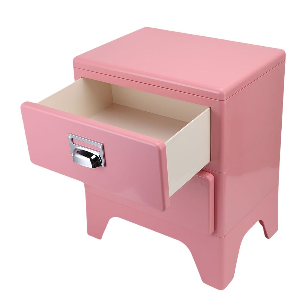 Nightstand Creative Vintage Bedside Table with 2 Storage Drawers for Bedroom Living Room Sofa