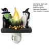 Ghost Witch Campfire Nightlight Spooky Fake Campfire Flickering Night Light Vintage Halloween Wall Light for Halloween Bedroom Home Decor