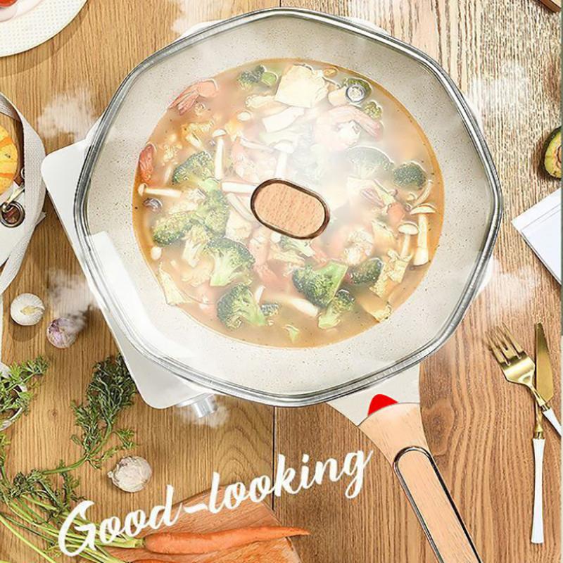 Антибактериальная кастрюля для здоровья Maifan Stone Wok Вок с плоским дном и антипригарным покрытием Бытовая газовая плита Индукционная плита Специальная посуда