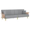 Sleeper Sofa with Armrests Light Grey Fabric