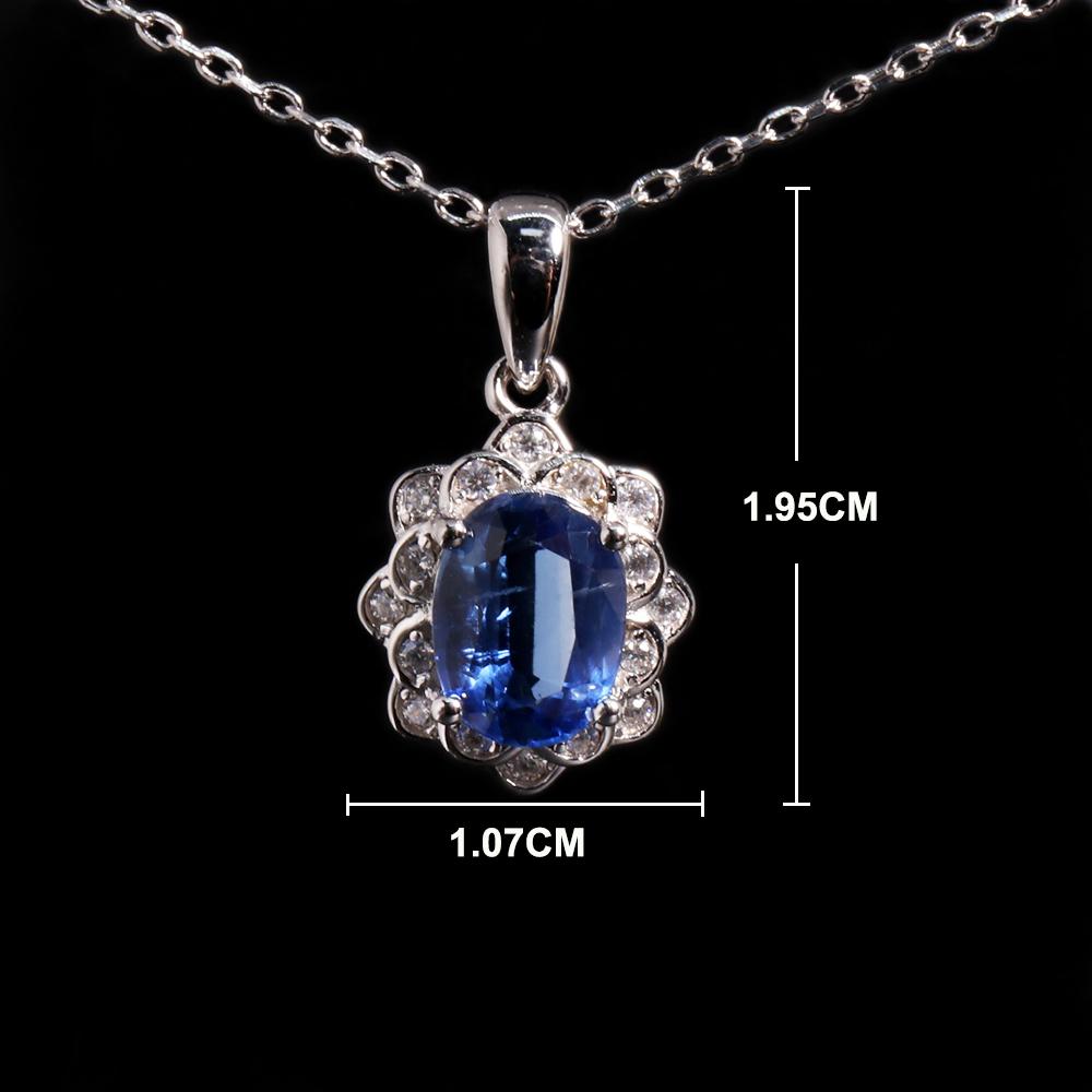 Красивое модное ожерелье с подвеской из натурального синего кианита, легкие роскошные драгоценные камни, серебряные украшения, подарок на день рождения для женщин и девочек