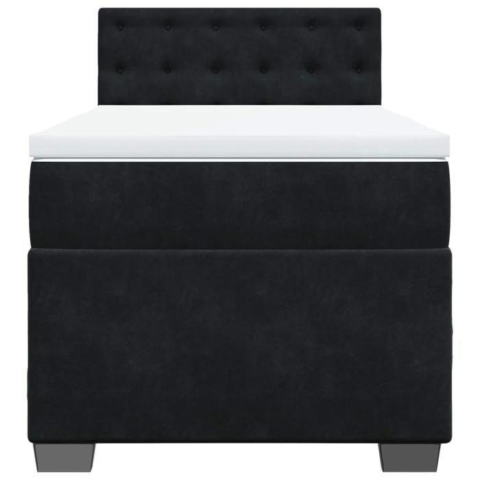 Maison Exclusive - Sommier à lattes de lit avec matelas Noir 90x200 cm Velours