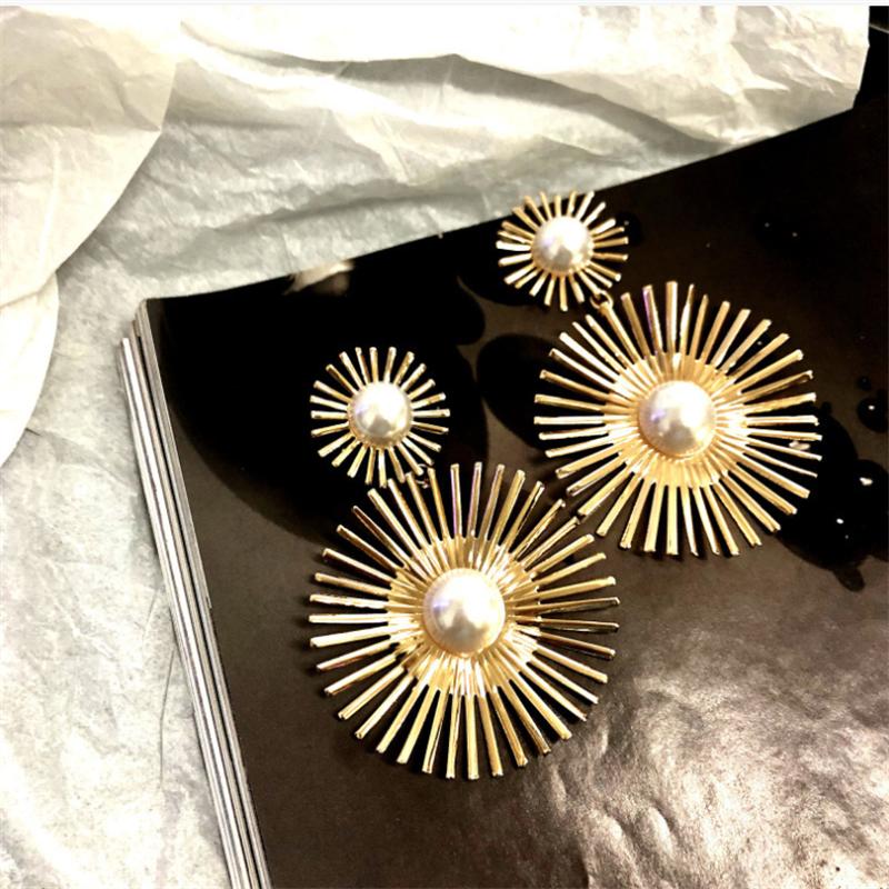 Преувеличенный новый модный темперамент круглые висячие серьги для женщин и девушек подарочные ювелирные изделия оптом