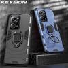 KEYSION Противоударный защитный чехол для POCO X5 Pro 5G, силиконовый + ПК, металлическое кольцо-подставка, чехол для телефона для Xiaomi POCO X5 5G