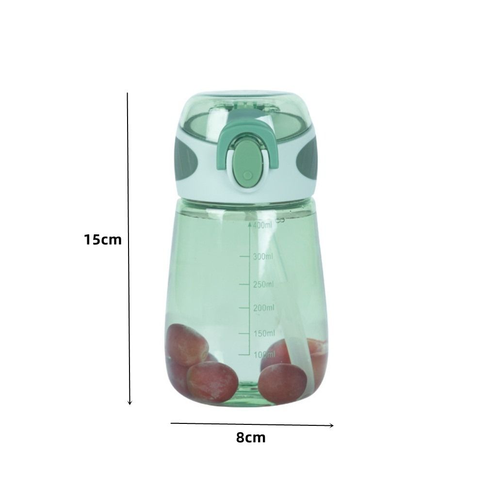 400ml Children Small With Scale Drinking Cup Transparent Water Bottle with Straw