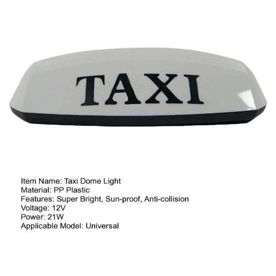 Taxi Sign Lamp Super Bright Sun-proof Easy To Install Anti-collision 21W Easily Identifying Waterproof Taxi Sign Roof Top Light Car Accessory