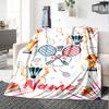 Custom Name badminton Theme Printed Blanket - Perfect for Couch, Bed, Travel & Outdoor Use | Machine Washable, Cozy & Durable.