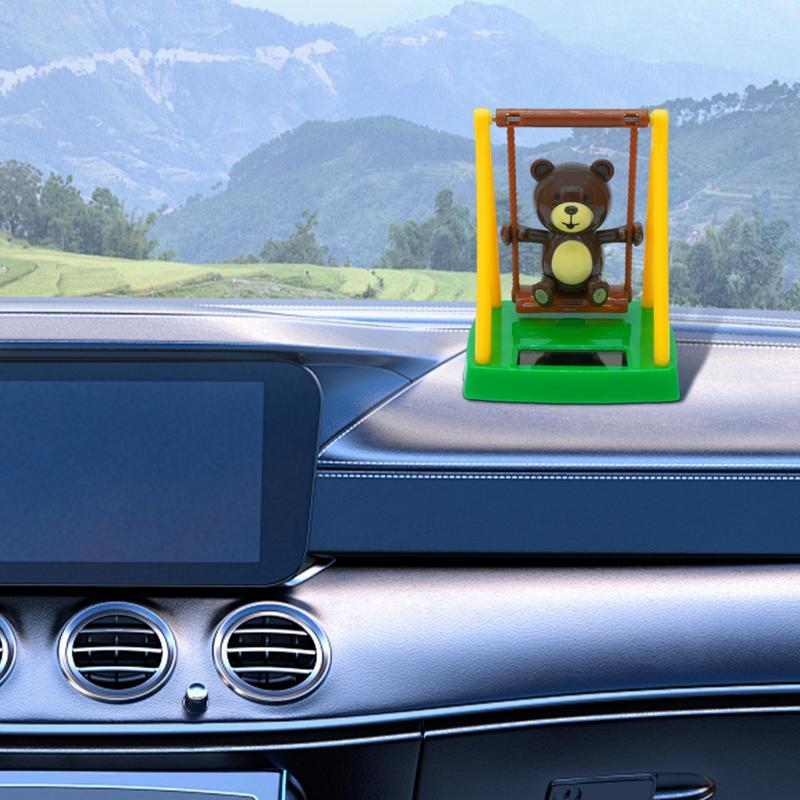 Качающаяся игрушка-танцор на солнечных батареях Милая качели-медведь Танцующий медведь на солнечных батареях Игрушка-танцор на солнечных батареях для автомобиля, офиса, стола, дома, автомобиля