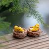 2Pcs Miniatures Oriole Decorative Resin Bird Nest Figurines Mini Garden Ornament for Decorating Landscape