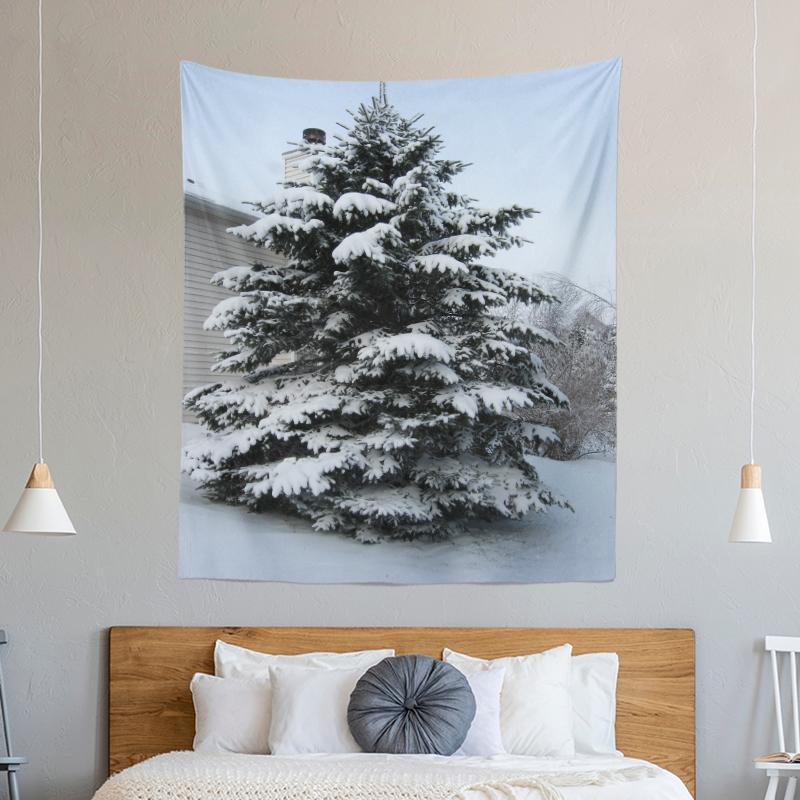 Christmas Tree Decoration Printed Pattern Tapestry Home Living Room Bedroom Wall Decoration Background Cloth Tapestry 230x180cm