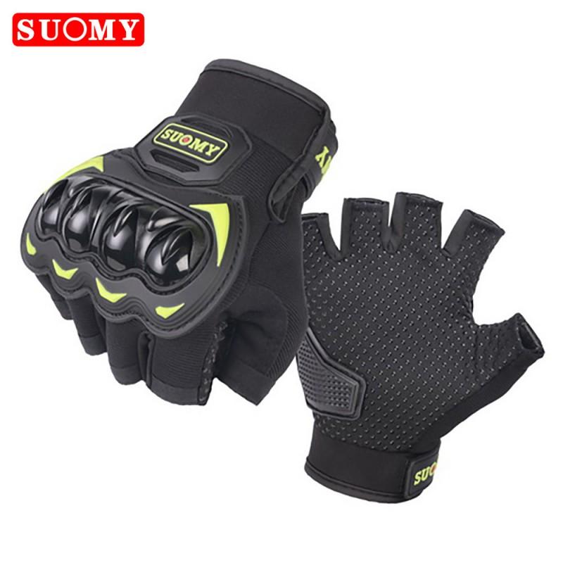 Mens Half-Finger Motorcycle Gloves Breathable Riding Protective Gear Motorbike Cycling