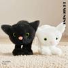 Black And White Cat Plush Toy With Funny Expression For Halloween Gift And Collectors Item