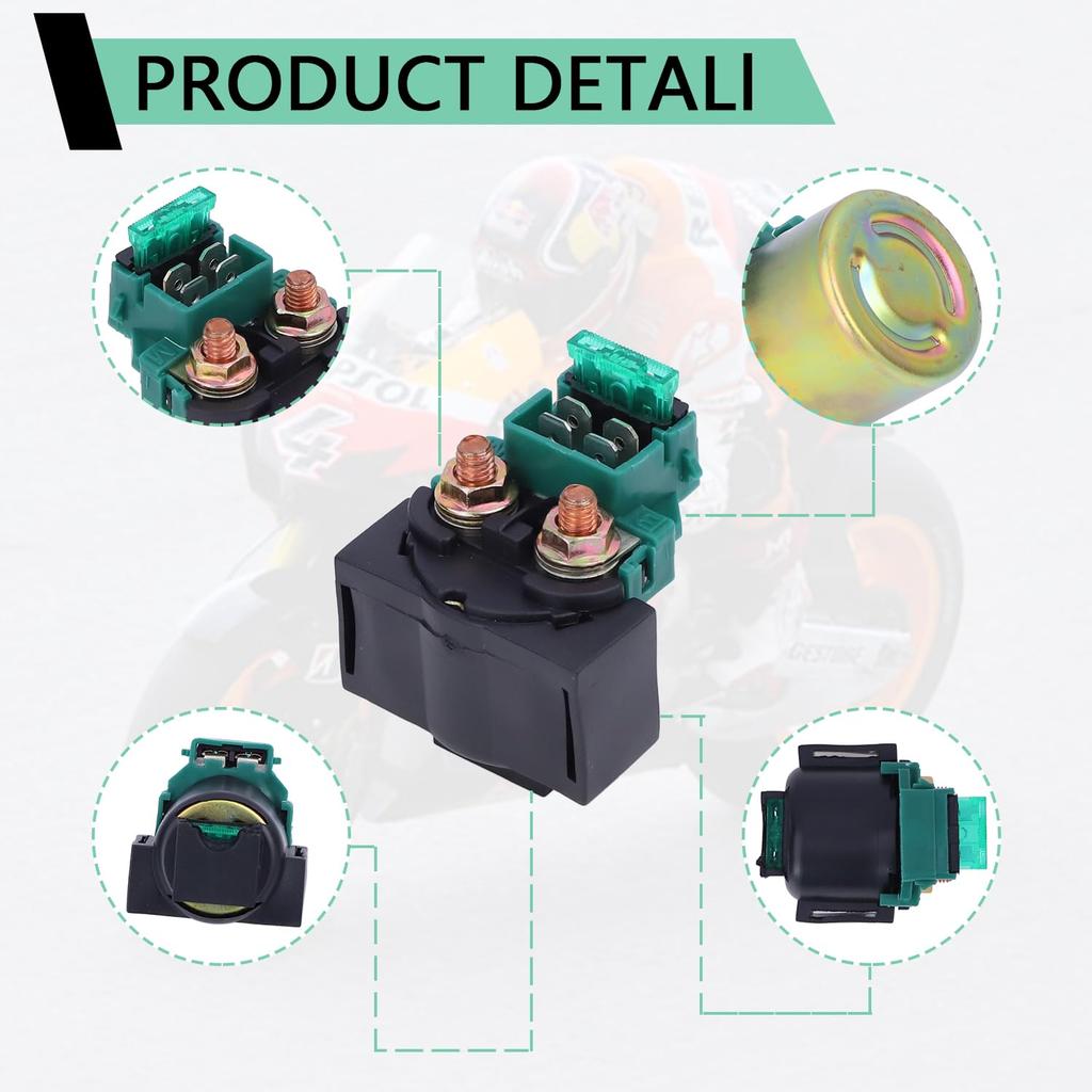 Starter Solenoid Relay, Compatible With 1988-2002 Kawasaki Bayou 220 KLF220 2003-2010 Bayou 250 KLF250 1993-1996 KLX650 1996-2005 Vulcan 800 2000