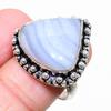 Blue Lace Agate Gemstone 925 Sterling Silver Jewelry Ring Size 8 M6A96