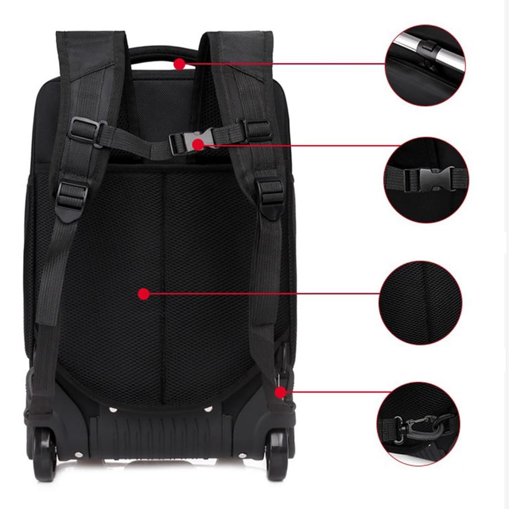 Produced by Multifunctional Hard Shell Suitcase Backpack Capacity Approximately 35L Business Carry Bag Handbag with Trolley Password Lock Soft Carry