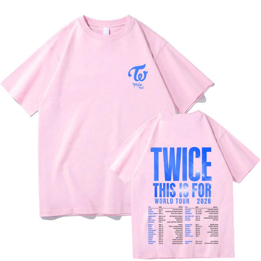 Twice This Is for World Tour 2026 Футболки Мужские Женские Футболки с Графическим Принтом Футболка Хлопок Высокого Качества Мягкие Футболки Свободная Одежда