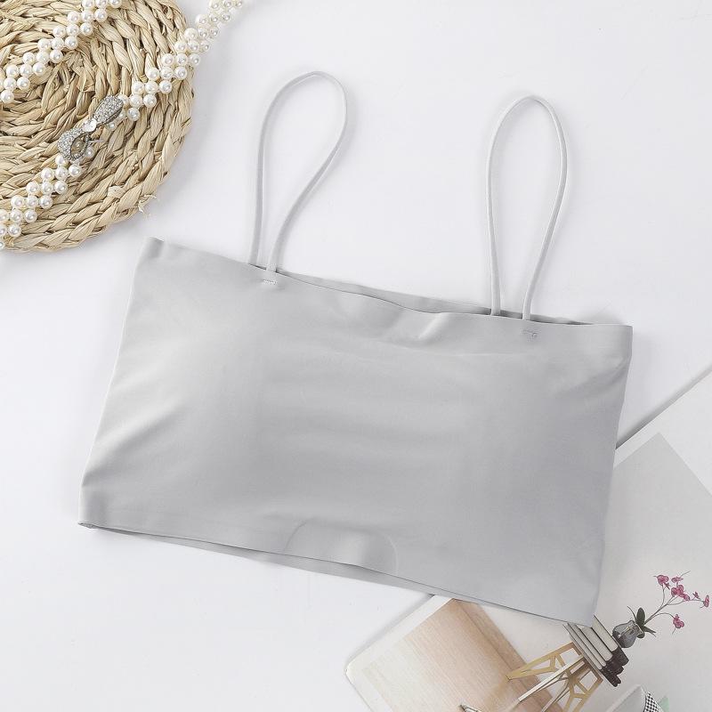 Seamless Ice Silk Camisole with Chest Pads - Women's Beautiful Back Sports Bra