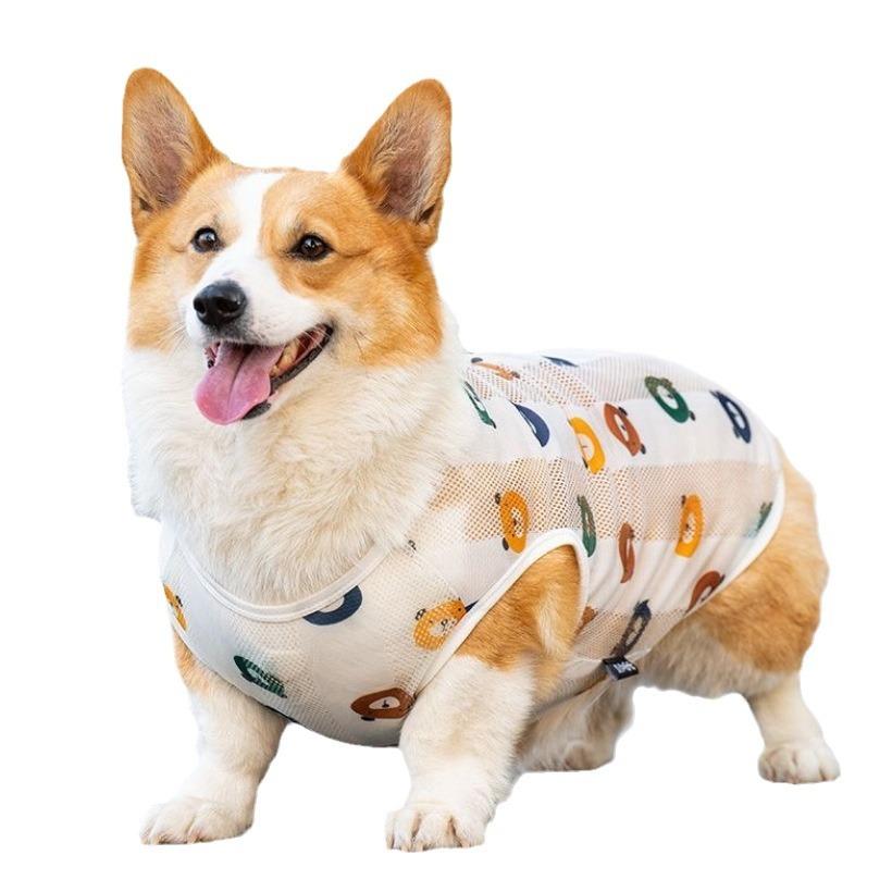 Одежда для собак Весна, лето и осень Тонкий дышащий сетчатый жилет для домашних животных для маленьких, средних и больших собак, бойцовская одежда для корги, сиба-ину