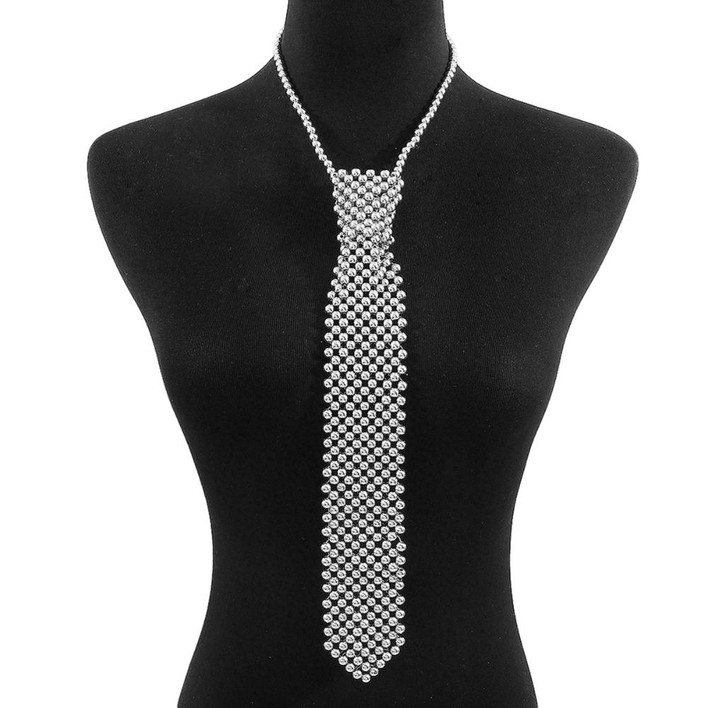 Кристальный галстук на шею в корейском стиле, галстук для одежды, ожерелье, цепочка для ключиц, для девочек