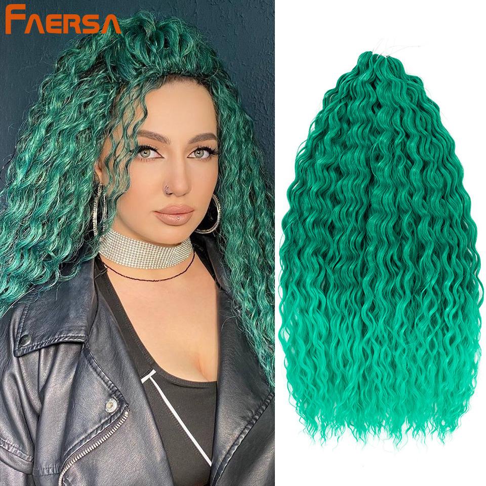22-дюймовые волосы Ariel Curl Глубокая волна Твист Вязание крючком Синтетические афро кудри Вязаные крючком косы Ombre Blonde Плетение наращивания волос для женщин