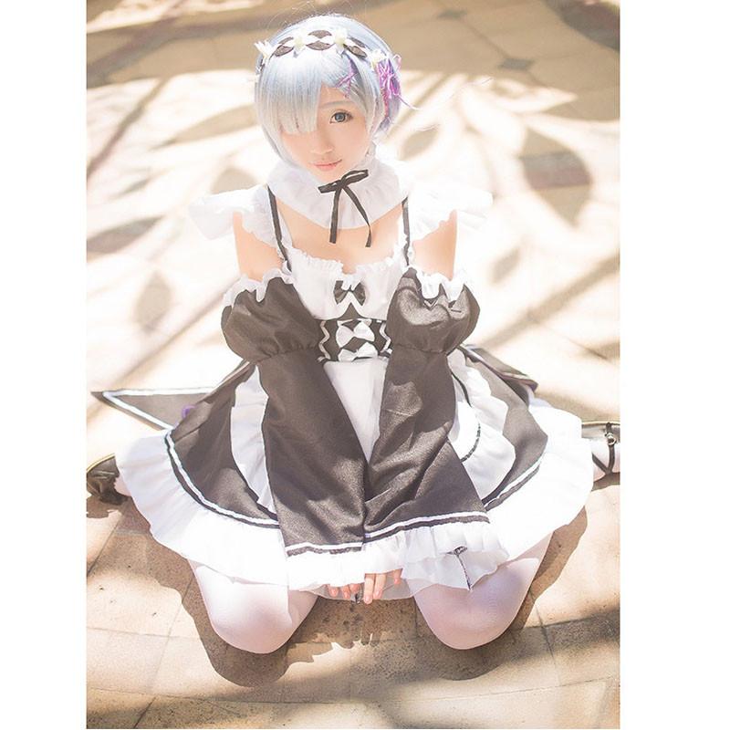 Элегантный Re:Zero Начать жизнь в другом мире Близнецы Рэм/Рем Универсальное косплей платье горничной с подходящим головным убором
