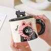 Cute Cat Cup Office Mug with Lid Water Cup Ceramic Couple Gift Souvenir Gift Box Birthday Creativity