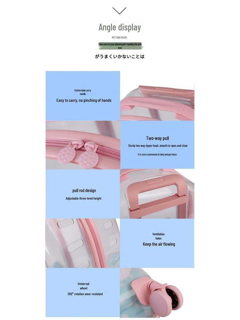 Портативная прозрачная переноска для питомцев: Многоцелевая дорожная сумка большой вместимости для кошек