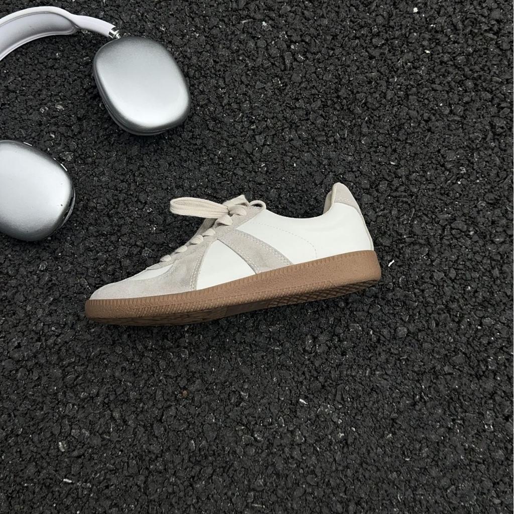 Ретро круглый носок, комбинированные универсальные тренировочные кроссовки на платформе, новая модная повседневная спортивная обувь 2025 года, шнуровка, плоская подошва