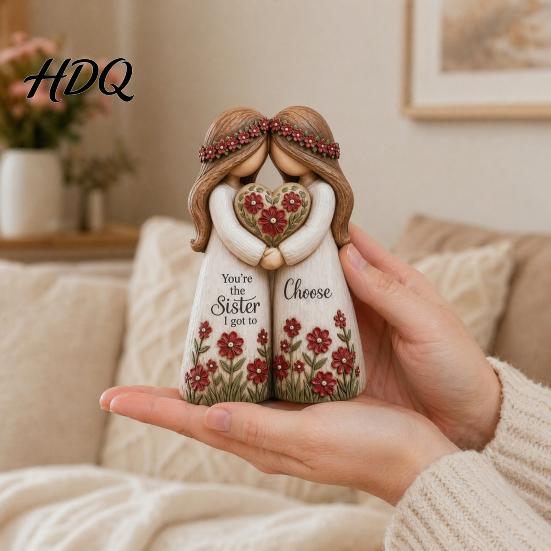 Статуэтка Лучшей Подруги Статуэтка Сестринства Сестры Навсегда Ручная Работа Скульптура из Смолы с Декорацией 2 Сестринской Связи 3 4 Фигурки Подарки на Дружбу для
