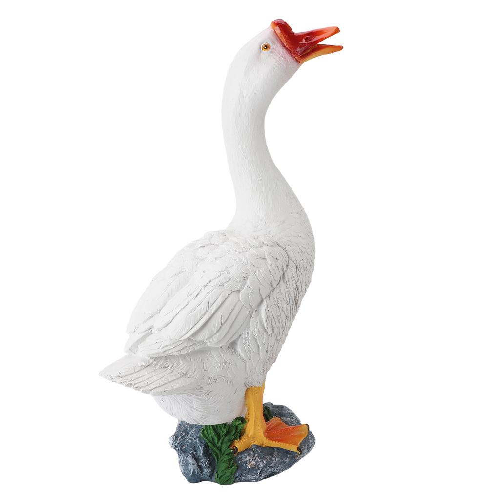 Goose Statue Farm Animal Figurine Resin Goose Sculpture Garden Ornament for Outdoor Backyard Patio