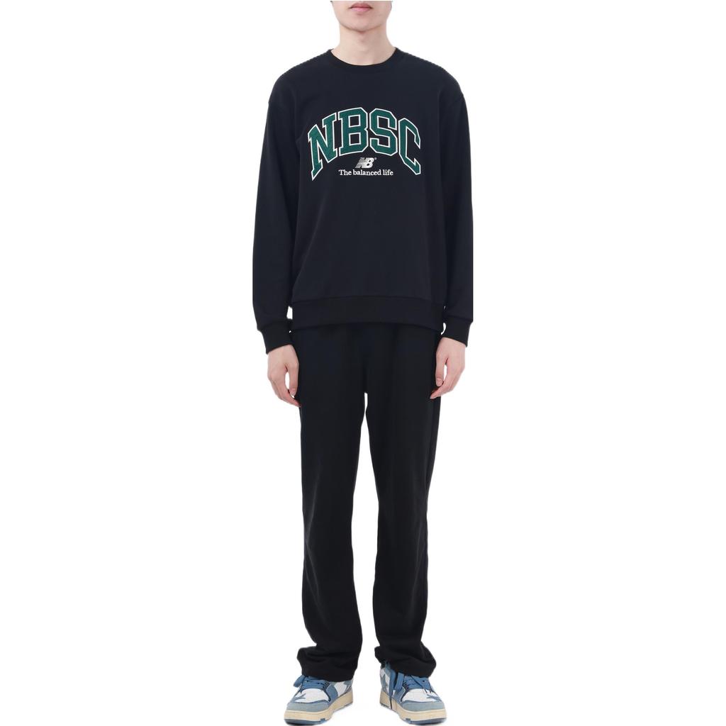 New Balance Casual Sports Sweatshirt Asia Sizing 'Black Green' Men's 5CC44333-BK