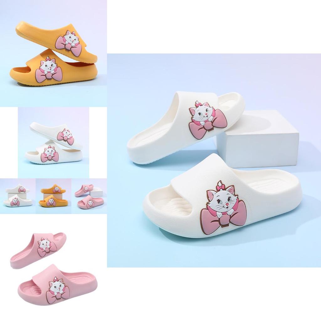 Уютные белые и розовые мультяшные домашние тапочки для девочек с нескользящей подошвой из ЭВА