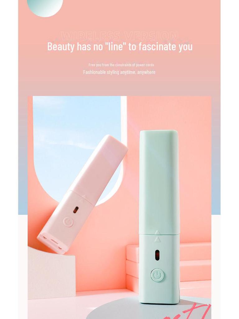 USB мини-выпрямитель для волос и щипцы для завивки двойного назначения - безопасный, портативный для общежитий, идеально подходит для челки