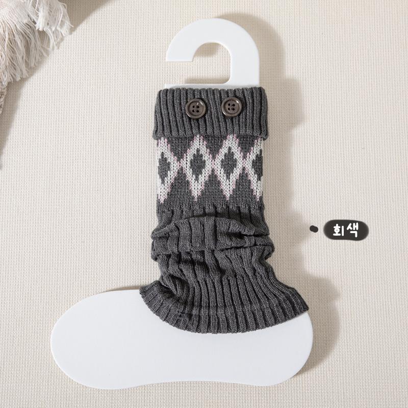 Ретро гетры в корейском стиле с узором аргайл и Fair Isle для девочек на осень/зиму