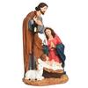 Poly Resin Crib Set Nativity Set Holy Family Statue with Sheep Catholic Idol Perfect for Altar, Housewarming, Gifting and Decoration