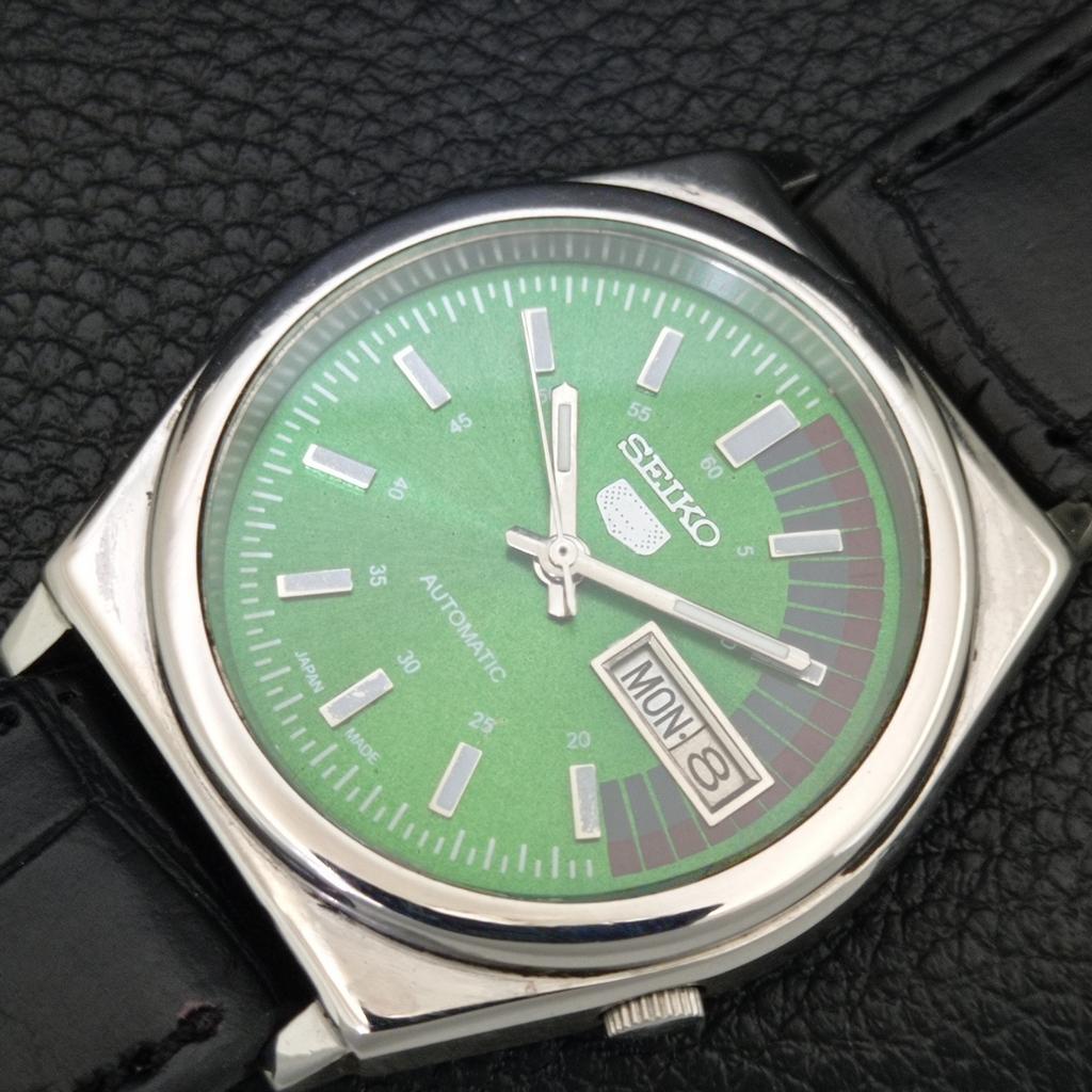 ВИНТАЖНЫЕ АВТОМАТИЧЕСКИЕ ЧАСЫ SEIKO 5 7009A ЯПОНИЯ МУЖСКИЕ ЗЕЛЕНЫЙ ЦВЕТ ЦИФЕРБЛАТ a708719-1
