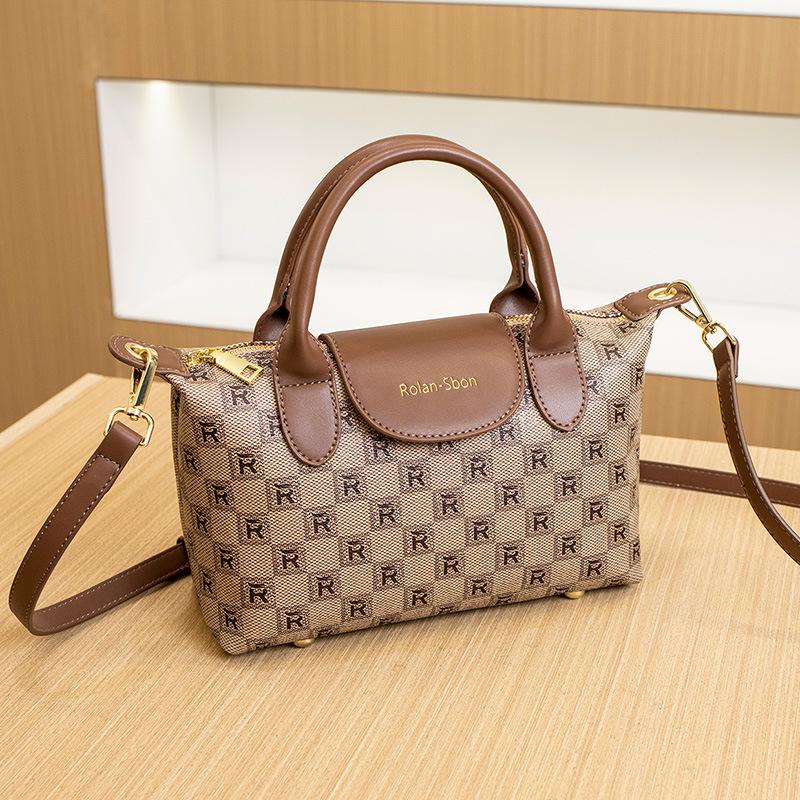New plaid print women's handbag, trendy and unique 2026 new shoulder bag, crossbody bag, fashionable dumpling bag