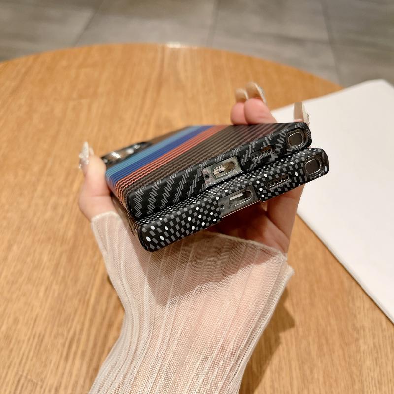 Для Magsafe Магнитный Цветной Контрастный Чехол из Углеродного Волокна для Телефона Samsung S25 Ultra S23 S22 S24 Note 20 Ultra Plus Защитный Бампер