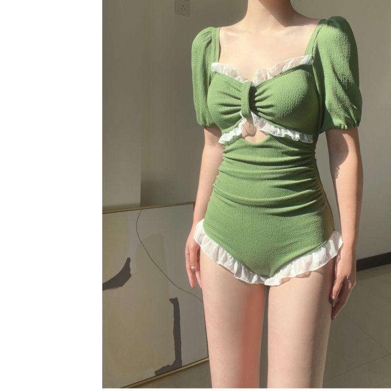 Купальник из горячих источников, консервативный комбинезон Fairy Fan, треугольные брюки с высокой талией, прикрывают живот и выглядят стройными.