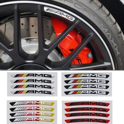 4/8 шт. Колпак ступицы колеса автомобиля AMG 3D наклейки на автомобиль наклейки AMG из алюминиевого сплава наклейки-шильдики на колпак колеса автозапчасти