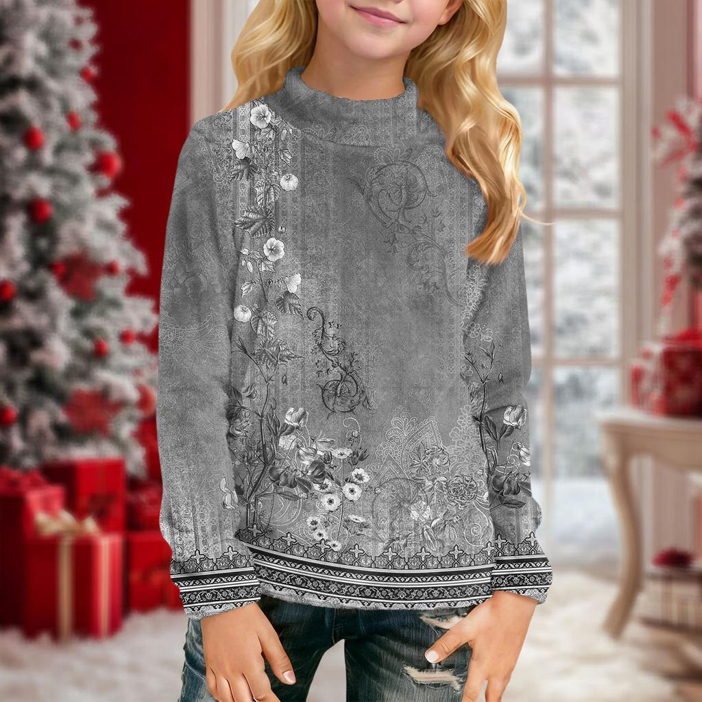 Детская повседневная футболка с длинным рукавом и принтом