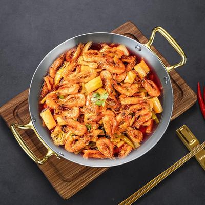 Рамен Кастрюля Универсальная Двойная Ручка Нержавеющая Сковорода Паэлья Для Супа Лапши 32см