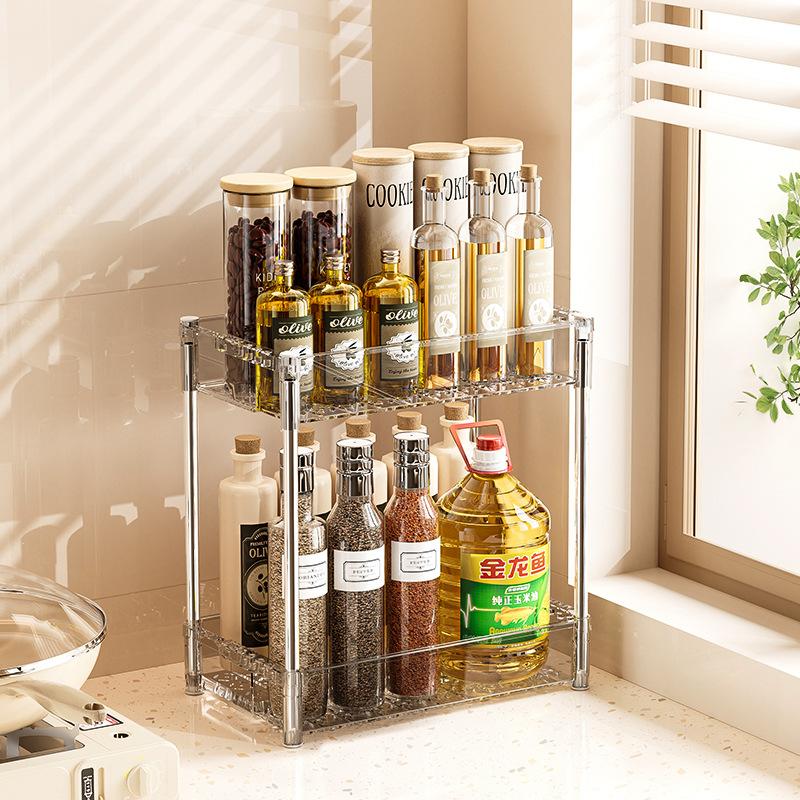 Кухонная стойка для хранения 2/3 слоя, коробка для хранения косметики, специй, закусок, многофункциональная выдвижная полка для хранения дома