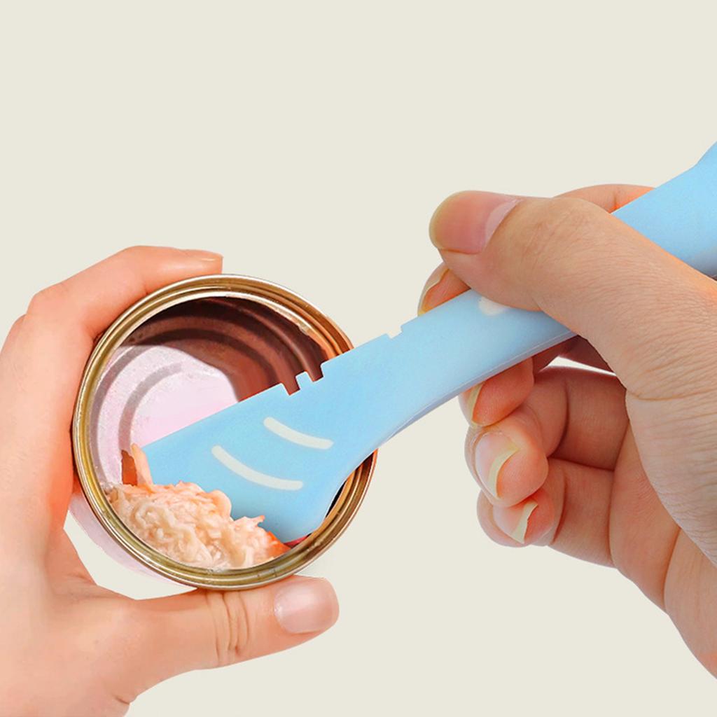 Silicone Cat And Dog Food Can Lid And Scoop, Pet Cat Supplies Set, Cute Shape Cat Wet Food Scoop Can Opener/Scoop Universal Can Lid