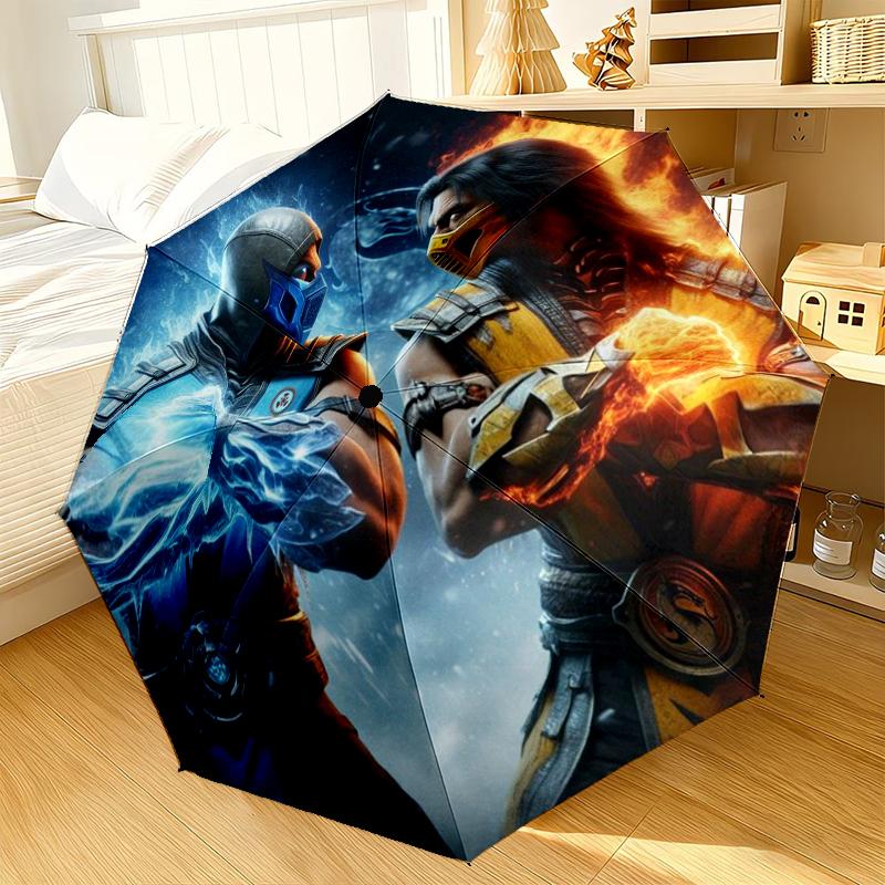 Warriors Of The Mortal Kombat Umbrella 8-Frame for Travel, camping, Casual Lightweight Portable Umbrella, Essential for every family Holidays Gift