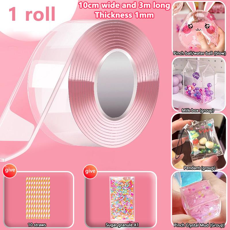 1 набор детских подарков Pet Nano Glue Diy Blow Bubble Nano Glue Двусторонняя лента Sticky Ball Tape Crafts Toys