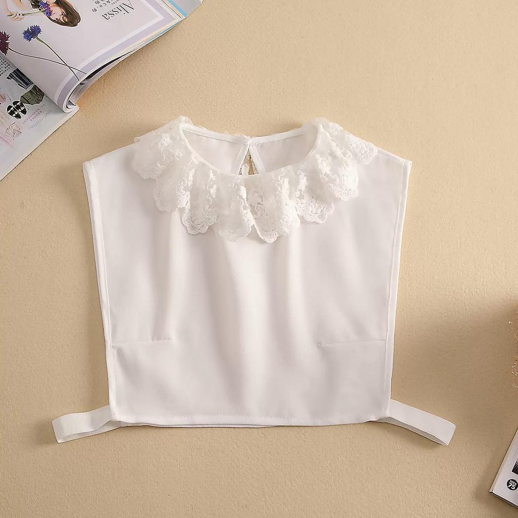 Fashion Half Shirt Style Fake Collar for Women Stand Detachable Collar Fake Girls Vintage Lace Ladies False Blouse Collar Decor