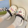 Модные новые сандалии тапочки милые мультяшные сабо женские мюли летние пляжные сандалии пещера отверстие женская садовая обувь для студентов девочек
