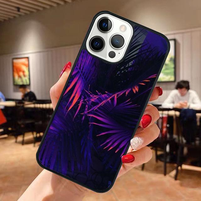 Чехол для телефона в стиле 80-х Retrowave с неоновыми пальмами для iPhone 17 Air 13 12 14 15 16 Чехол для Apple Pro Max Plus